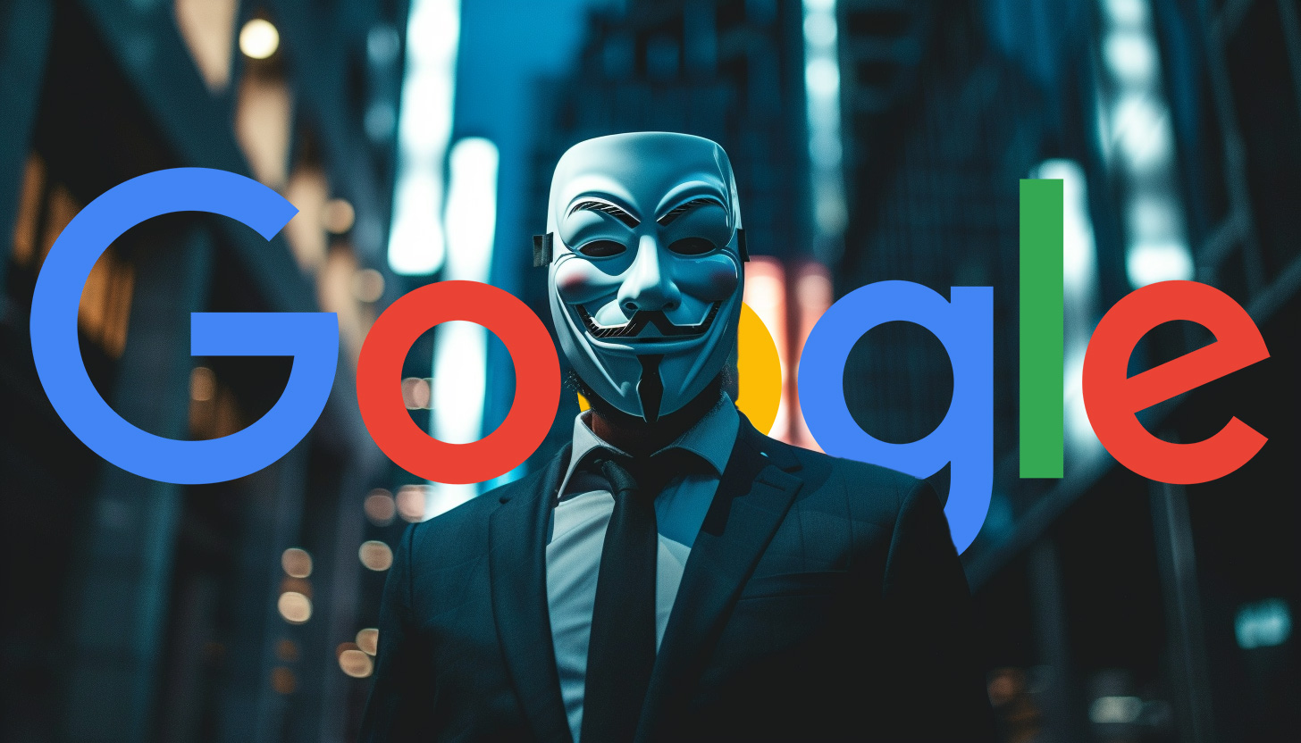 Business Man Hacker Mask Google Logo