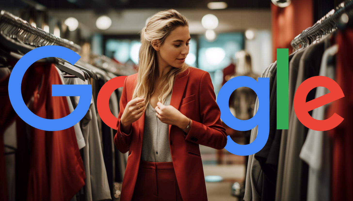 Woman Trying On Clothing Google Logo