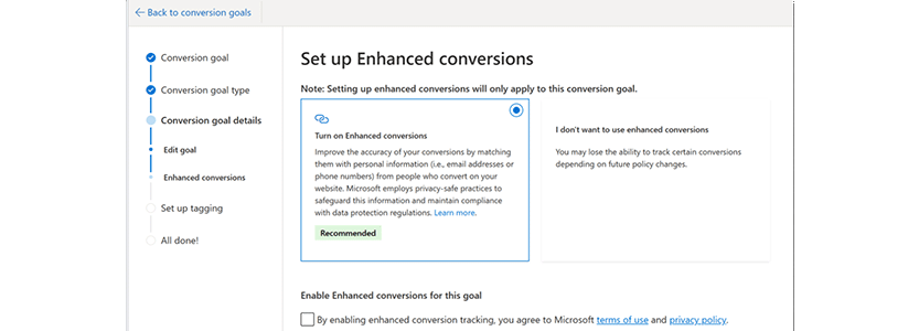 Microsoft Advertising Enhanced Conversions